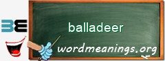 WordMeaning blackboard for balladeer